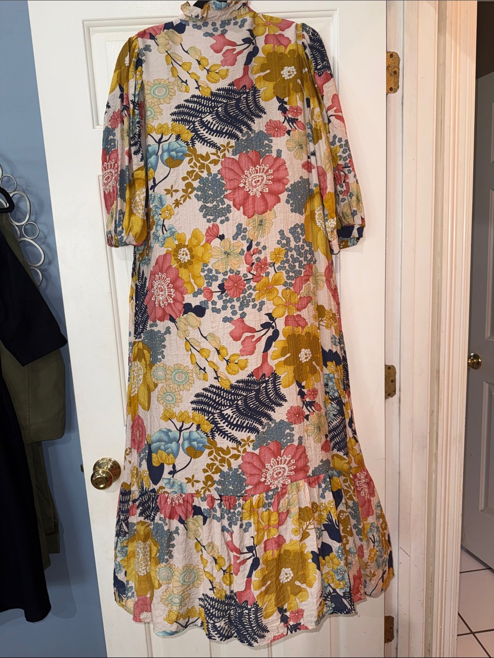 GGO Floral Ruffle Maxi Dress in Yellow, Pink & Blue - Picture 6 of 8